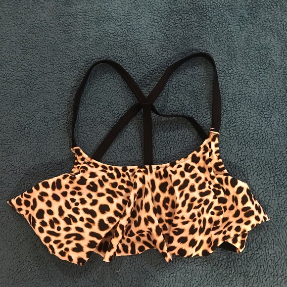 PINK Victoria's Secret Other - Cheetah Print Ruffle Bikini Top